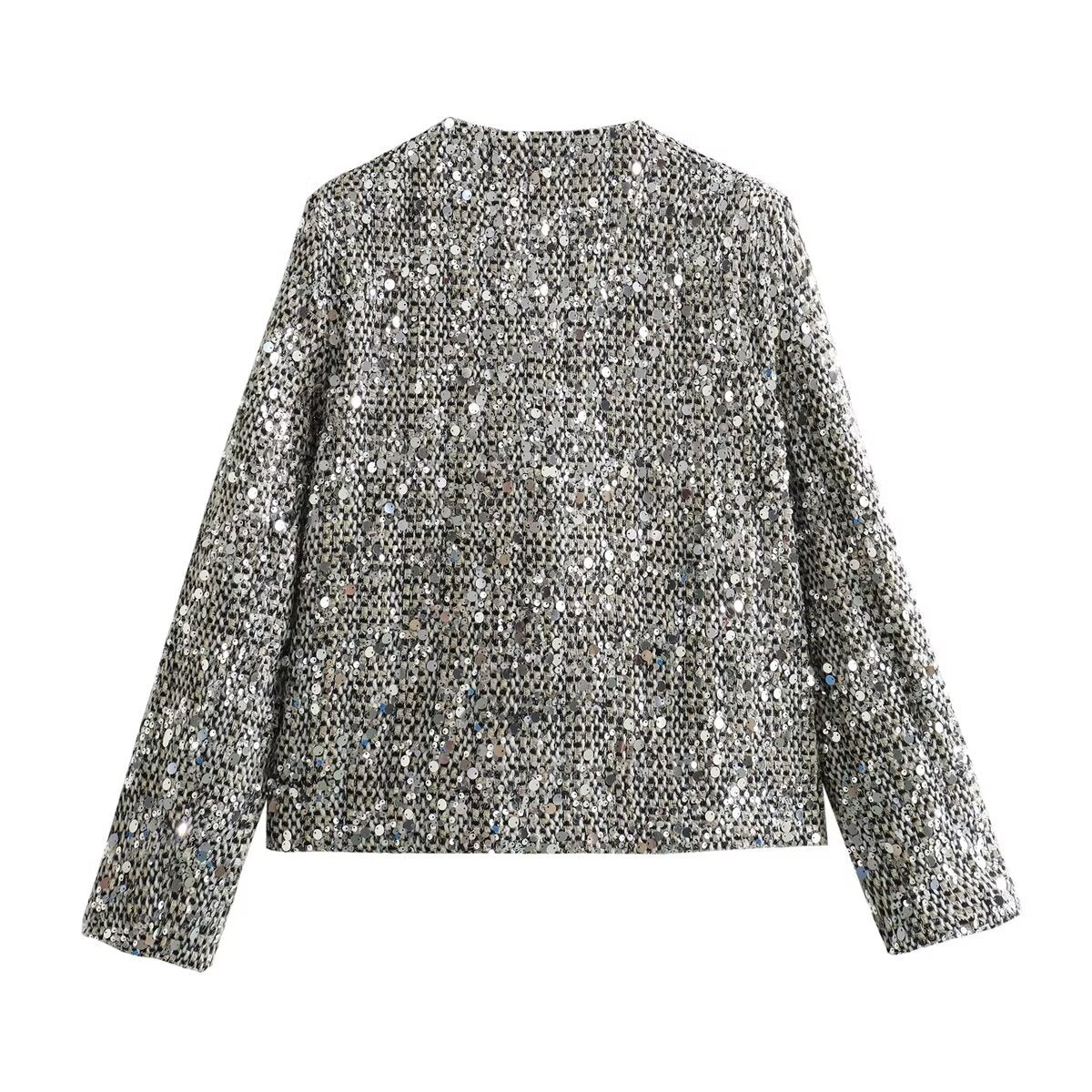 Isadora – Elegante Tweed-Wolljacke mit Pailletten für Damen