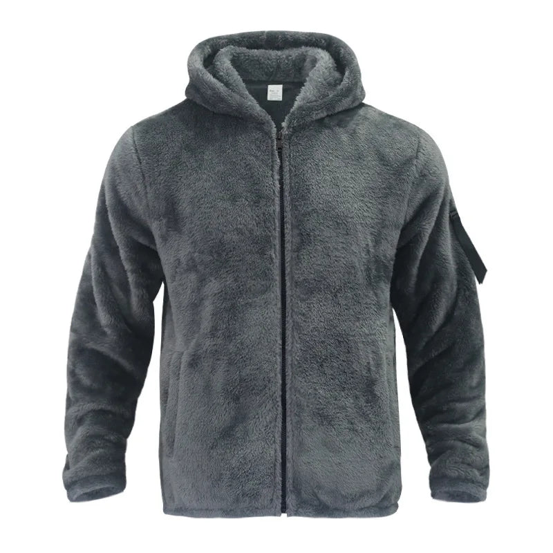 Luca – Herren Baumwoll-Teddyjacke mit Reißverschluss und Kapuze