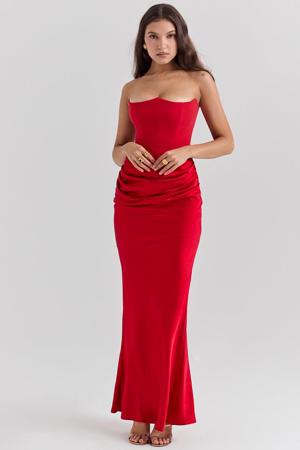 Aria – Elegantes trägerloses Korsett-Maxikleid für einen glamourösen Auftritt